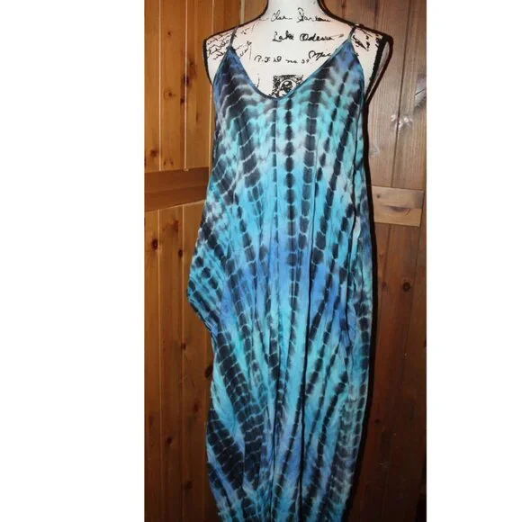 knee length dresses for ladies Women's Silk Dress | Tie-Dye Wrap Slip Maxi Dress | Anna Kosturova main image 1